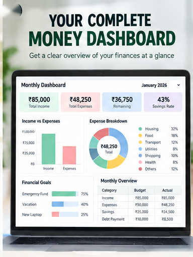 Monthly Budget Spreadsheet – Excel & Google Sheets | Personal Finance & Expense Tracker