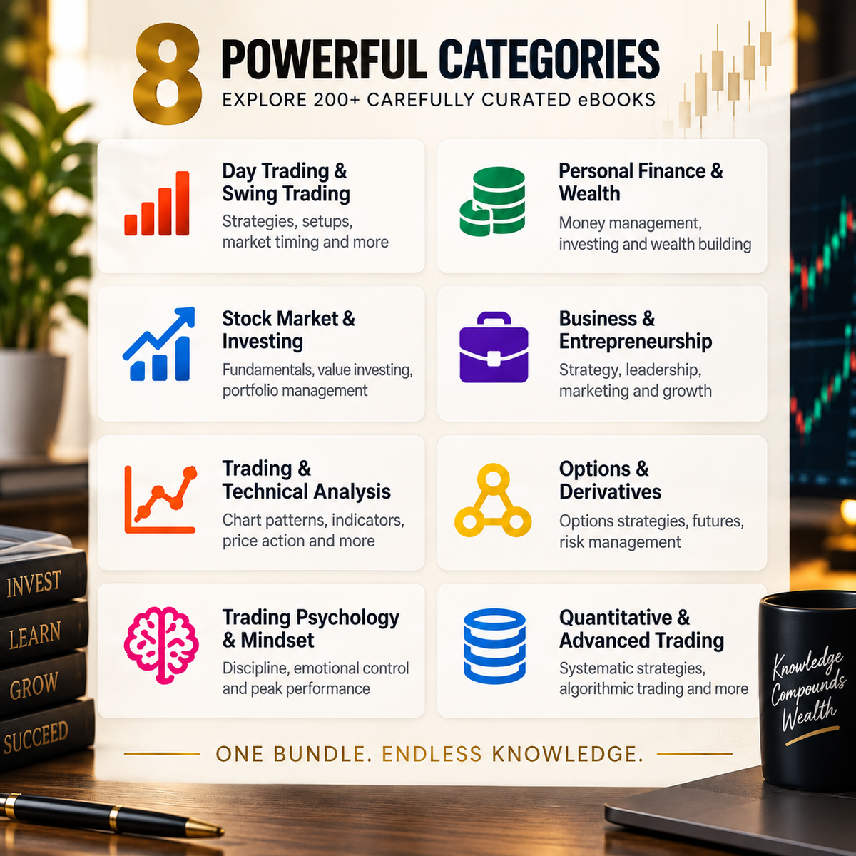 200+ Trading eBooks Mega Bundle – Complete Trader's Digital Library